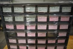 Multi-Bin Cabinet with Ball End Mills and Reamers (Small Reamers)