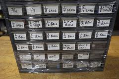Multi-Bin Cabinet with HSS End Mills and Some Carbide