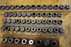 ER20 Flex Collets in Wooden Divider Racks, Approx (67 pcs)