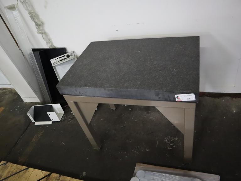 Granite Surface Plate  36" x 24" x 3.5" Grey on Steel Stand