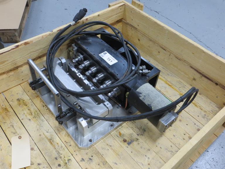 Beere Precision Products 6-360 6-Spindle 5C Collet Rotary Fixture with Haas Brushless Motor and Cables Mounted to 22" x 20.5" Plate