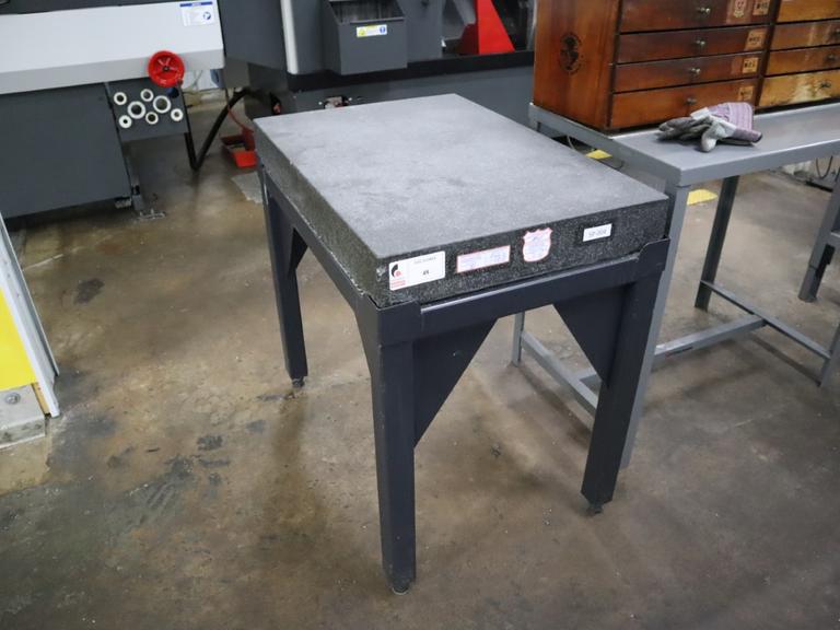 Granite Surface Plate 36.5" x 24.5" x 4.25" Grey with Steel Stand