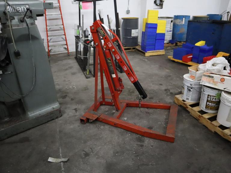 Torin Big Red 2 Ton Portable Engine Hoist with Hook, Hand Pump