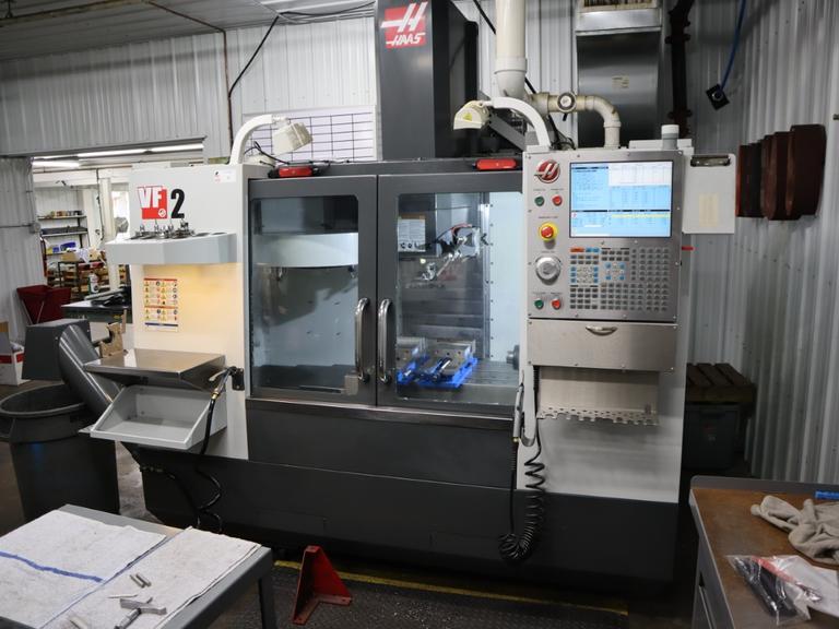 Haas VF-2 CNC Vertical Machining Center, 30"x16"x20"Travels, CT40, 20 ATC, Probing, Thru-Spindle Coolant, 4th Axis Drive - New 2014