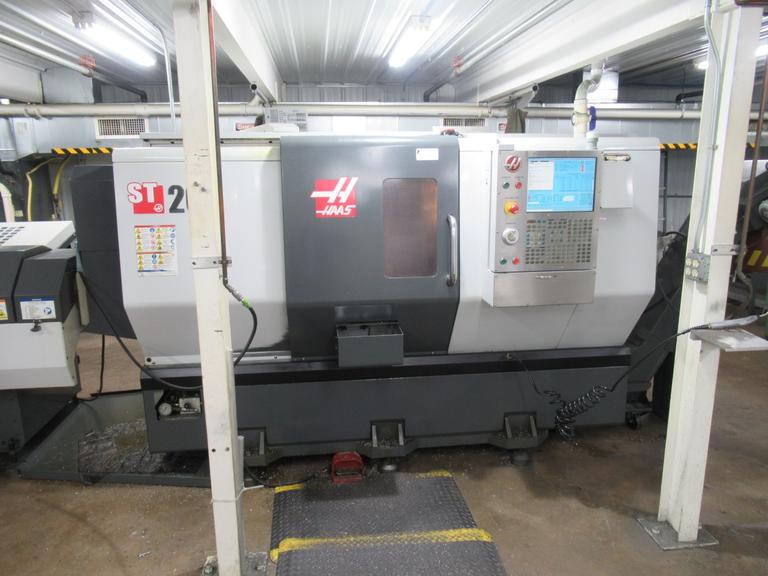 Haas ST-20 CNC Lathe Turning Center, 13"x22.5", 2.5" Bar Cap, Haas ServoBar 300 Bar Feed, Chip Con