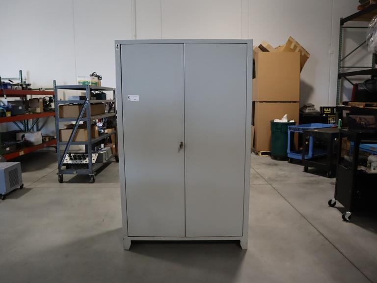 Heavy-Duty Steel 2-Door Light Grey Cabinet