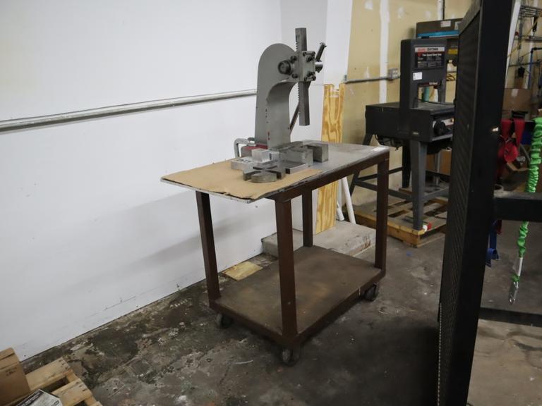 Arbor Press on Steel Cart, 6.5" Throat, 12" Ram Travel
