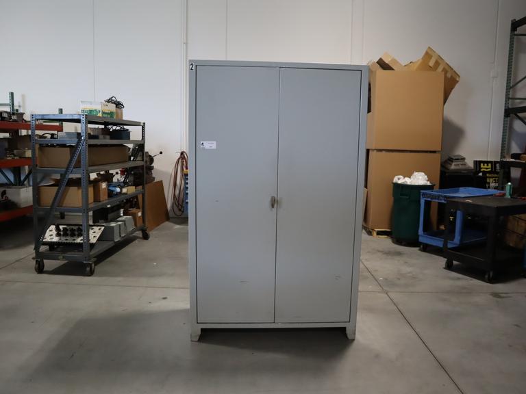 Heavy-Duty Steel 2-Door Light Grey Cabinet