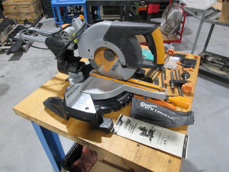 Evolution Rage 3 10" Sliding Miter Saw, with Extra Blades and Accessories