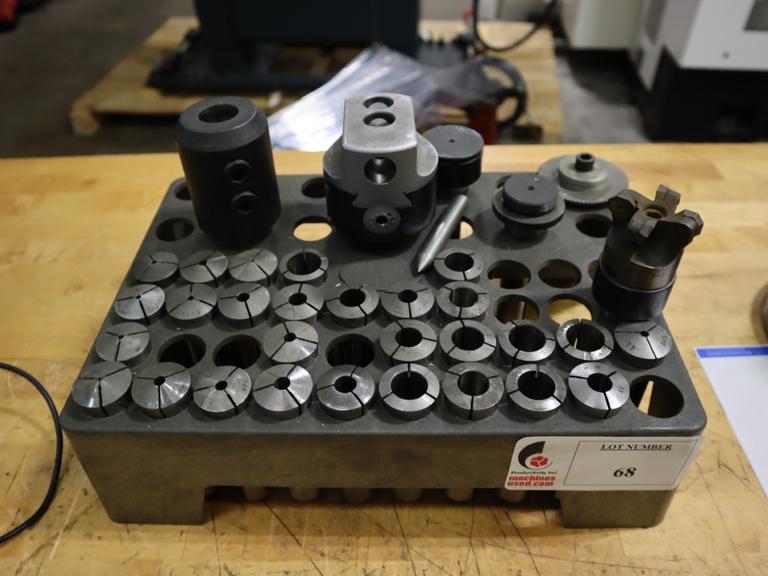 R8 Taper Collet and Tool Holders in Divider Rack