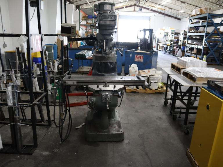 Alliant RT2 Vertical Mill 9" x 42" Table, Mitutoyo Digimatic 2-Axis DRO