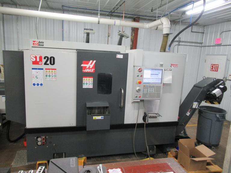 Haas ST-20 CNC Lathe Turning Center, 13" x 22.5" Cap, 2.5 Bar Cap, Haas Bar Feed, Auto Door, Tool Presetter, Tailstock, HP Coolant, Chip Conveyor - New 2019