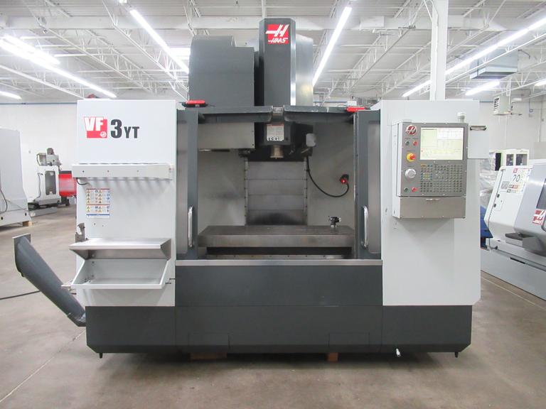 Haas VF-3YT CNC Vertical Machining Center, 40"x26"x25", CT40, 8,100 RPM, 2-Speed Gearbox, 40 Station ATC,  Probing, Thru Spindle Coolant