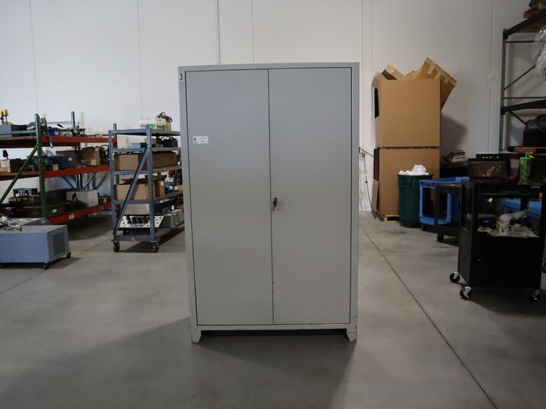 Heavy-Duty Steel 2-Door Light Grey Cabinet