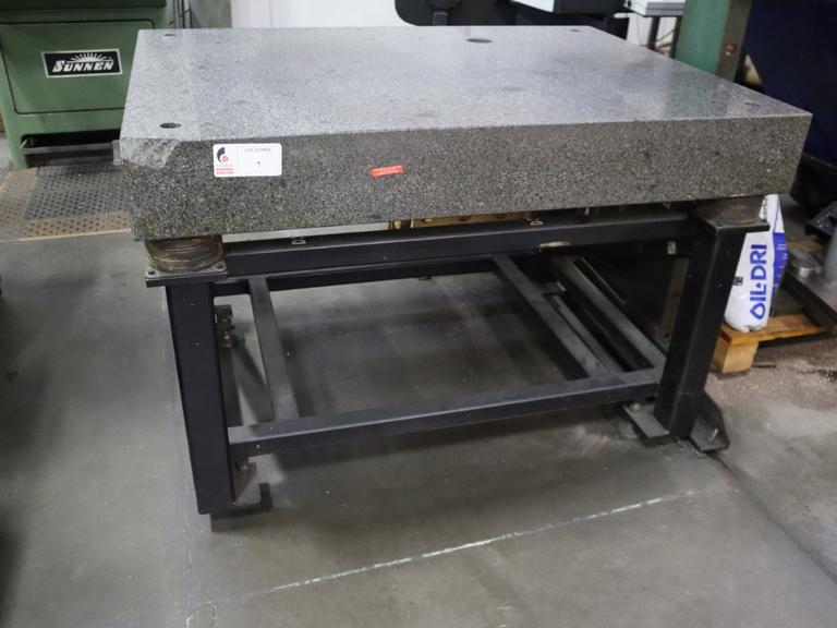 TruStone Granite Surface Plate, Grey, Grade A, 48" x 36" x 6.25" with Steel Stand