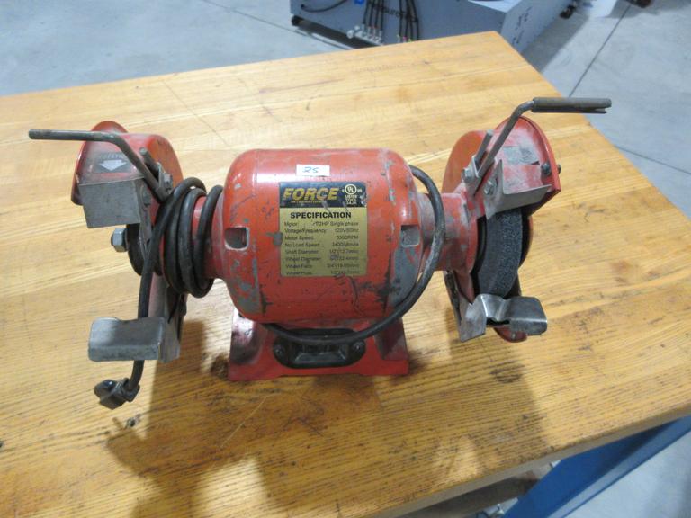 Force International Double End 6" Bench Grinder, 1/2" Diameter Shaft