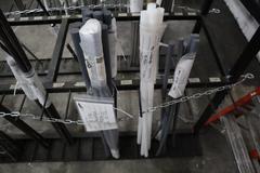 Vertical Material Storage Rack with CONTENTS