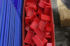 Plastic Bins on 28" x 26" Pallet