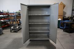 Heavy-Duty Steel 2-Door Light Grey Cabinet