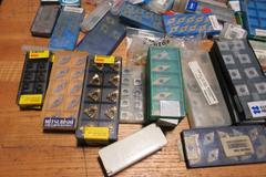 Carbide Inserts, Turning and Milling, Various Types and Brands, Many Dozens