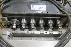 Beere Precision Products 6-360 6-Spindle 5C Collet Rotary Fixture with Haas Brushless Motor and Cables Mounted to 22" x 20.5" Plate