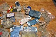 Carbide Inserts, Turning and Milling, Various Types and Brands, Many Dozens
