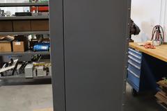 Global Heavy-Duty Steel 2-Door Dark Grey Cabinet w/ Bins