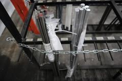 Vertical Material Storage Rack with CONTENTS