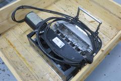 Beere Precision Products 6-360 6-Spindle 5C Collet Rotary Fixture with Haas Brushless Motor and Cables Mounted to 22" x 20.5" Plate