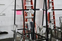 Vertical Material Storage Rack with CONTENTS