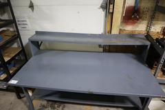 Metal Work Bench, Upper Shelf, Lower Shelf