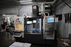 Haas VF-2 CNC Vertical Machining Center, 30"x16"x20"Travels, CT40, 20 ATC, Probing, Thru-Spindle Coolant, 4th Axis Drive - New 2014