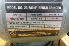 Delta 6" Double End Bench Grinder, Model 23-680