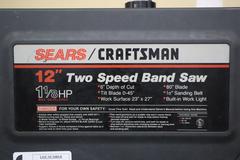 Sears Craftsman 12" Vertical Band Saw, 2 -Speed Motor, Tilting Head, Work Table, Stand