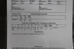 Aluminum 7075-T651 8" Bar X 118" 582Lbs W/ Certification