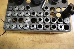 R8 Taper Collet and Tool Holders in Divider Rack