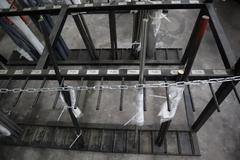 Vertical Material Storage Rack with CONTENTS