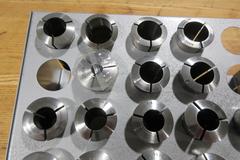 5C Collets (29pcs), Mostly Hardinge in 36 Collet Metal Organizer Rack