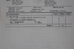 Alluminum 6061-T6511 1.25" x 4.5" x 4.5" with Certifications