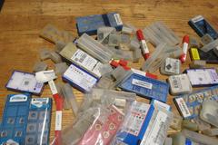 Carbide Inserts, Turning and Milling, Various Types and Brands, Many Dozens
