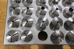5C Collets (29pcs), Mostly Hardinge in 36 Collet Metal Organizer Rack