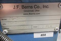 J.F. Berns Chamfering Machine - 3″ Round Cap, 2 HP, Air/Manual Chuck, 9.5" 3-Jaw Chuck W/ Adjustable Height Roller Stand