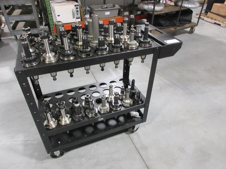 Big Bear Rolling Tool Cart with (64) CAT50 Pockets and (47) CAT50 Assorted Tool Holders