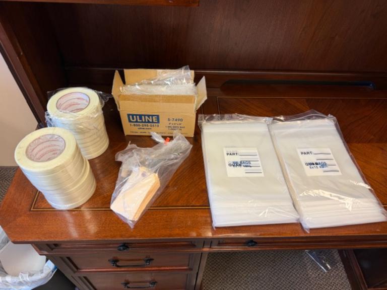 Packing Tape, Plastic Bags and Tags