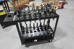 Big Bear Rolling Tool Cart with (64) CAT50 Pockets and (47) CAT50 Assorted Tool Holders