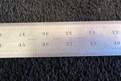 Starrett Steel Rule: 72" OAL, 4R Graduation, Rigid, 1-1/2" OAW, 50ths, 100ths, 32nds, 64ths