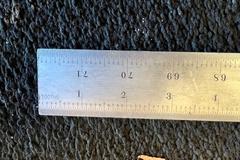 Starrett Steel Rule: 72" OAL, 4R Graduation, Rigid, 1-1/2" OAW, 50ths, 100ths, 32nds, 64ths