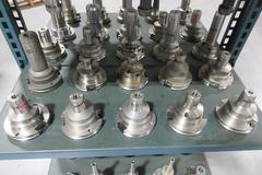 Command Heavy-Duty 95 Pocket CAT50 Tool Rack W/ Erickson CAT50 Hydraulic Tool Holders (55) Mostly Metric