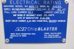 LNS ChipBlaster M30-70 High Pressure Coolant System, Portable on Wheels