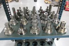 Command Heavy-Duty 95 Pocket CAT50 Tool Rack W/ Erickson CAT50 Hydraulic Tool Holders (55) Mostly Metric